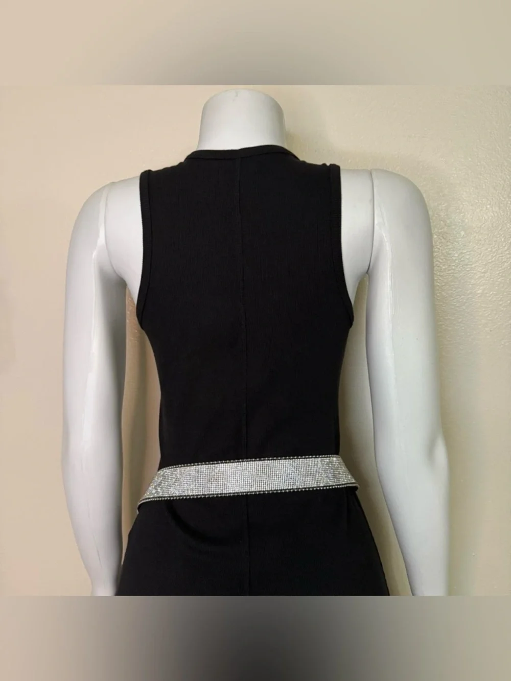 Western silver tone PU leather chunky buckle rhinestone details skinny belt